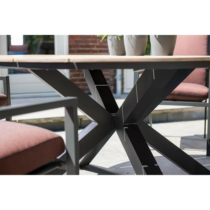 Edison tafel Ø148 cm zwartteak detail, Garden Impressions, tuincentrumoutlet.com