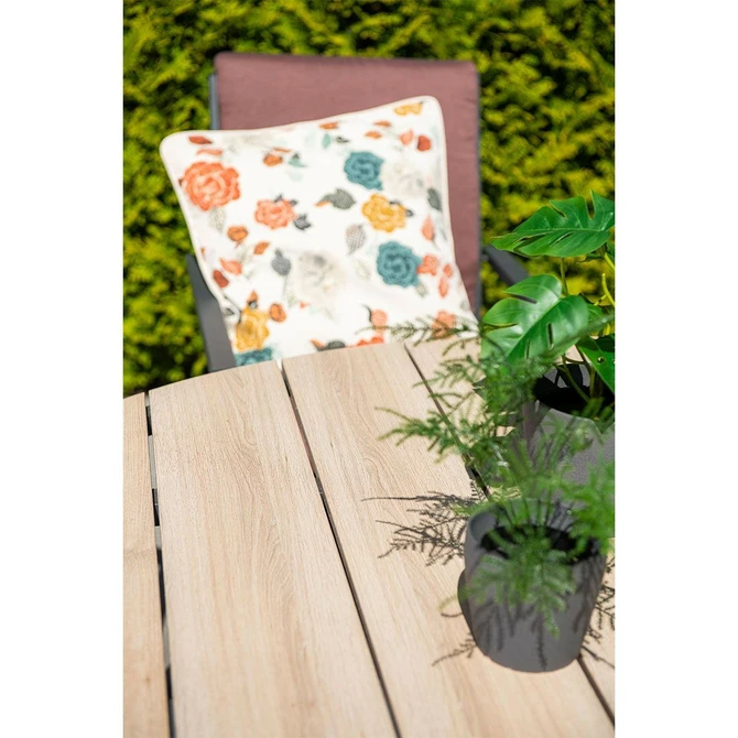 Edison tafel Ø148 cm zwartteak detail, Garden Impressions, tuincentrumoutlet.com