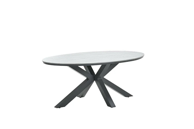 Edison tafel 180x115xH75 cm blackgrey teak, Garden Impressions, tuincentrumoutlet.com