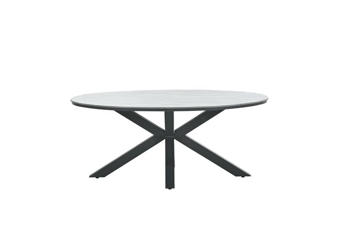 Edison tafel 180x115xH75 cm blackgrey teak schuin, Garden Impressions, tuincentrumoutlet.com