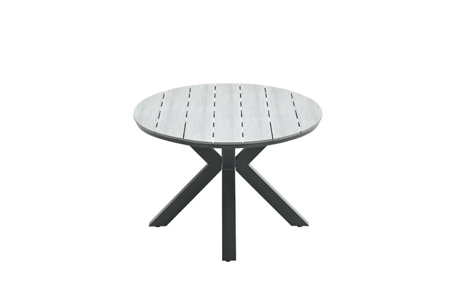 Edison tafel 180x115xH75 cm blackgrey teak zijkant, Garden Impressions, tuincentrumoutlet.com