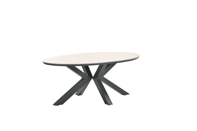 Edison tafel 180x115xH75 cm blacklight teak schuin, Garden Impressions, tuincentrumoutlet.com