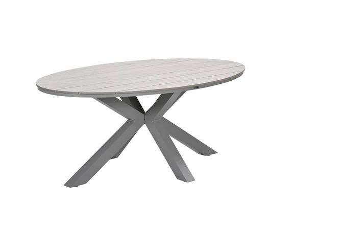 Edison tafel 180x115xH75 cm taupe light teak zijkant, Garden Impressions, tuincentrumoutlet.com