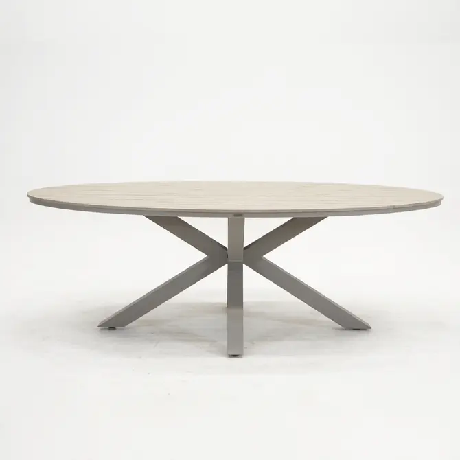 Edison tafel 220x115xH75 cm taupeteak zijkant, Garden Impressions, tuincentrumoutlet.com