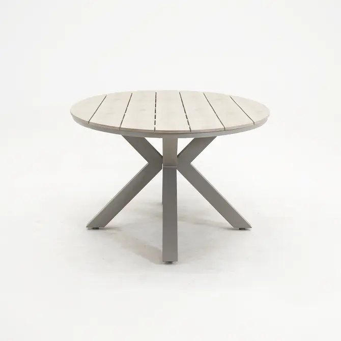 Edison tafel 220x115xH75 cm taupe/teak - afbeelding 3