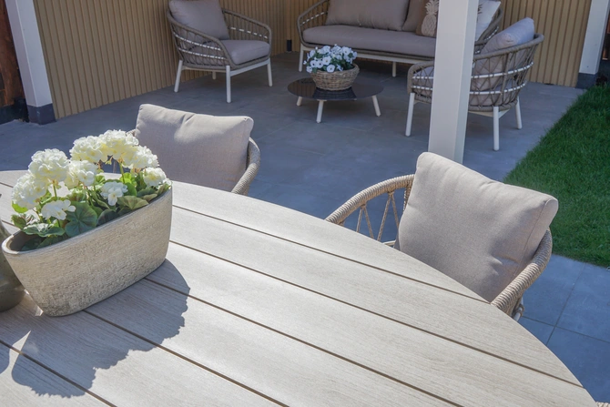 Edison tafel 220x115xH75 cm taupe/teak - afbeelding 15