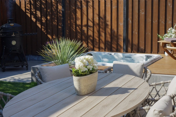 Edison tafel 220x115xH75 cm taupe/teak - afbeelding 18