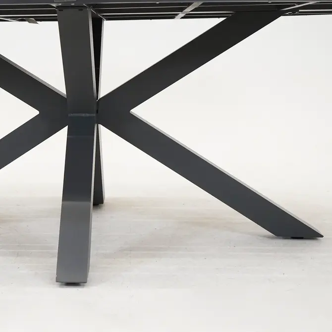 Edison tafel 220x115xH75 cm zwartteak achterkant, Garden Impressions, tuincentrumoutlet.com