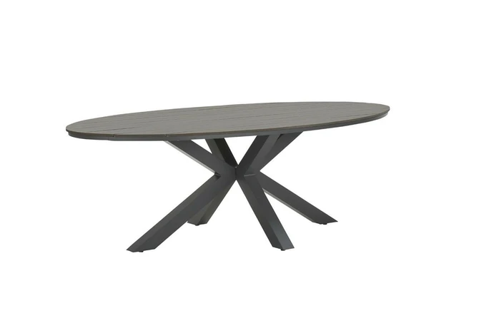Edison tafel 280x140xH75 cm carbongrey teak, Garden Impressions, tuincentrumoutlet.com