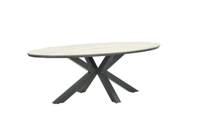 Edison tafel 280x140xH75 cm carbon light teak, Garden Impressions, tuincentrumoutlet.com