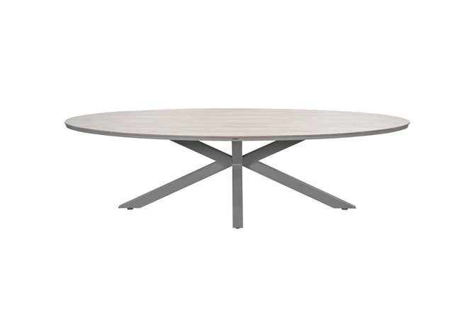 Edison tafel 280x140xH75 cm taupelight teak zijkant, Garden Impressions, tuincentrumoutlet.com