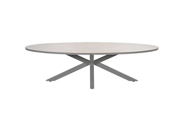 Edison tafel 280x140xH75 cm taupelight teak zijkant, Garden Impressions, tuincentrumoutlet.com