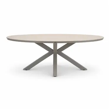 Edison tafel 280x140xH75 cm taupelight teak zijkant, Garden Impressions, tuincentrumoutlet.com