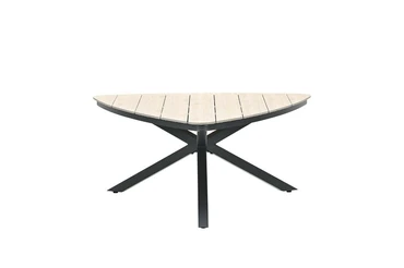 Edison triangle tafel 170cm black light teak zijkant, Garden Impressions, tuincentrumoutlet.com
