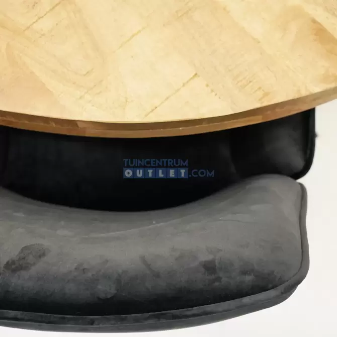 Eettafel Sturdy rond ø140cm Stoel Nova Zwart 5x, closeup, tuincentrumoutlet.com