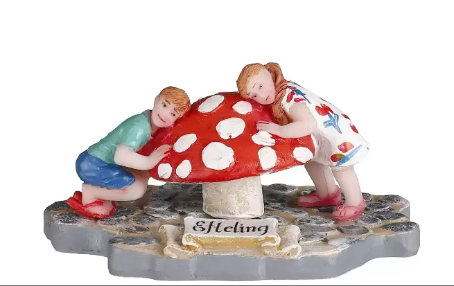 LUVILLE EFTELING Bezoekrs muz.paddenstoel l7.5h3.5cm, Luville Efteling, tuincentrumoutlet