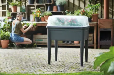 Elho Kweektafel green basic super xxl living black met deksel sfeerbeeld, Elho, tuincentrumoutlet.com