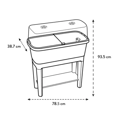 Noa kweektafel living black afmetingen, Elho, tuincentrumoutlet