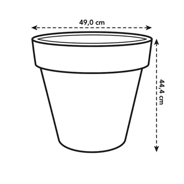 pure round 50cm oker afmetingen, Elho, tuincentrumoutlet