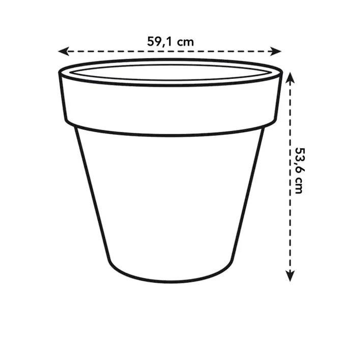 pure round 60cm antraciet afmetingen, Elho, tuincentrumoutlet