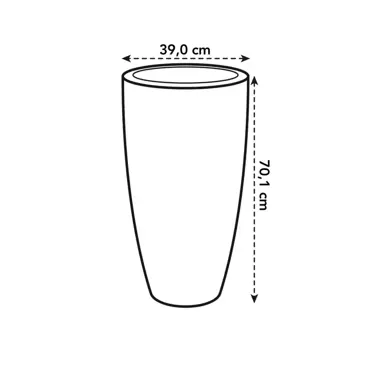 pure soft round high 40cm wit afmetingen, Elho, tuincentrumoutlet