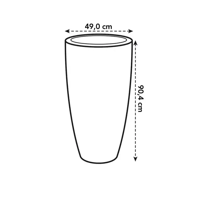 pure soft round high 50cm antraciet afmetingen, Elho, tuincentrumoutlet