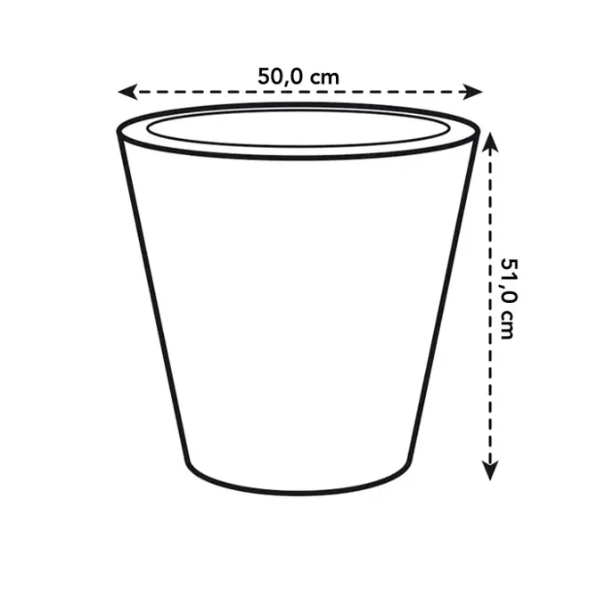pure straight round 50cm antraciet afmetingen, Elho, tuincentrumoutlet