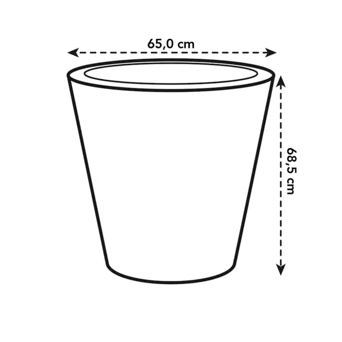 pure straight round 65cm antraciet afmetingen, Elho, tuincentrumoutlet