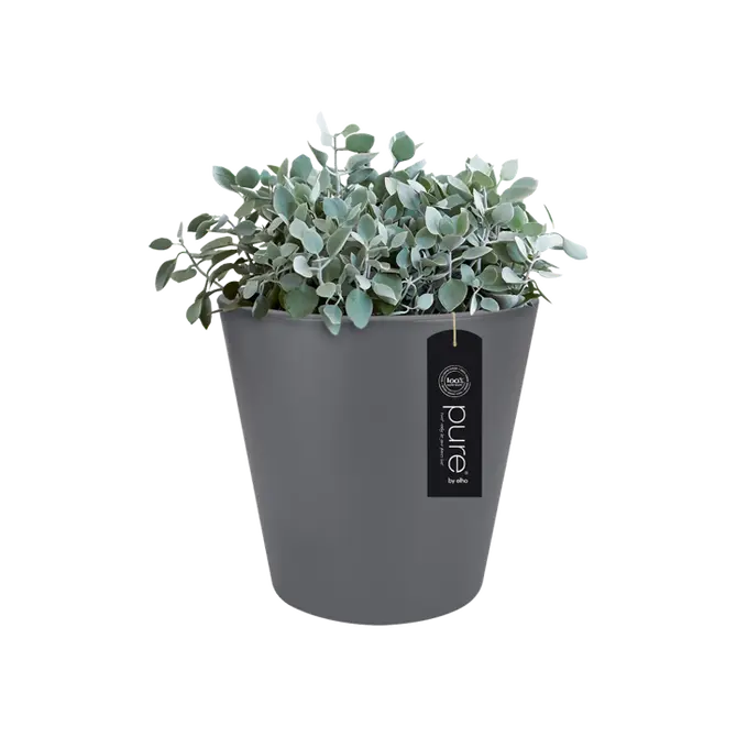 Pot pure straight d65cm antraciet sfeerfoto, Elho, tuincentrumoutlet.com