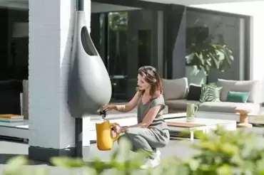 Elho Regenton Pure Raindrop 70 liter Grijs met Gieter - afbeelding 4