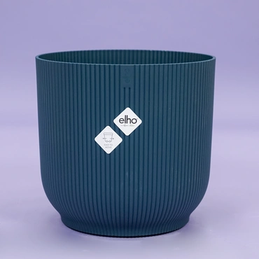 Elho Vibes Fold Rond 35 Diepblauw Blauw Wielen Bloempot Pot - afbeelding 1