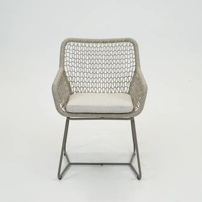 Emilia eetstoel beige voorkant, Vita tuinmeubelen, Tuincentrumoutlet.com