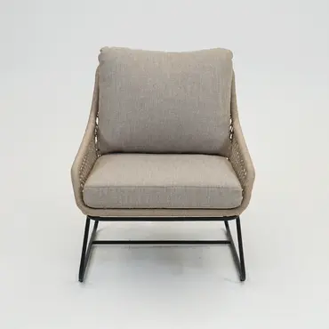 Emilia lounge stoel bruin voorkant, Vita tuinmeubelen, Tuincentrumoutlet.com