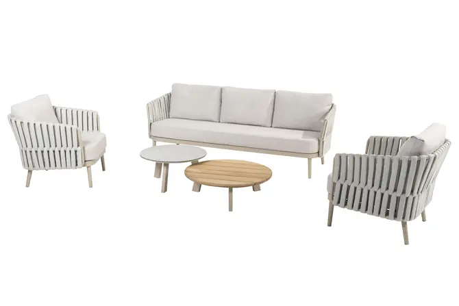 Eva loungeset met Emma salontafels, 4 Seasons Outdoor, Tuincentrum Outlet