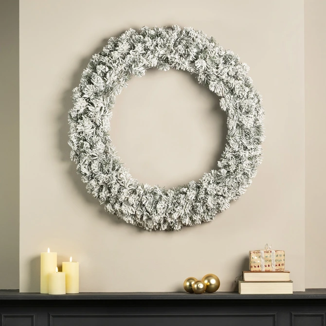 Imperial krans snowy d90cm groen/wt sfeer, Everlands, tuincentrumoutlet.com