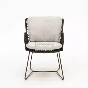Fabrice dining chair Anthracite zijkant, 4 Seasons Outdoor, tuinmeubels