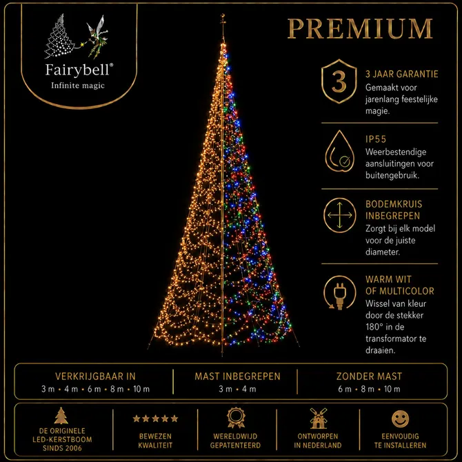 Fairybell premium luminous switch 600cm 2048led informatie, Fairybell, tuincentrumoutlet.com