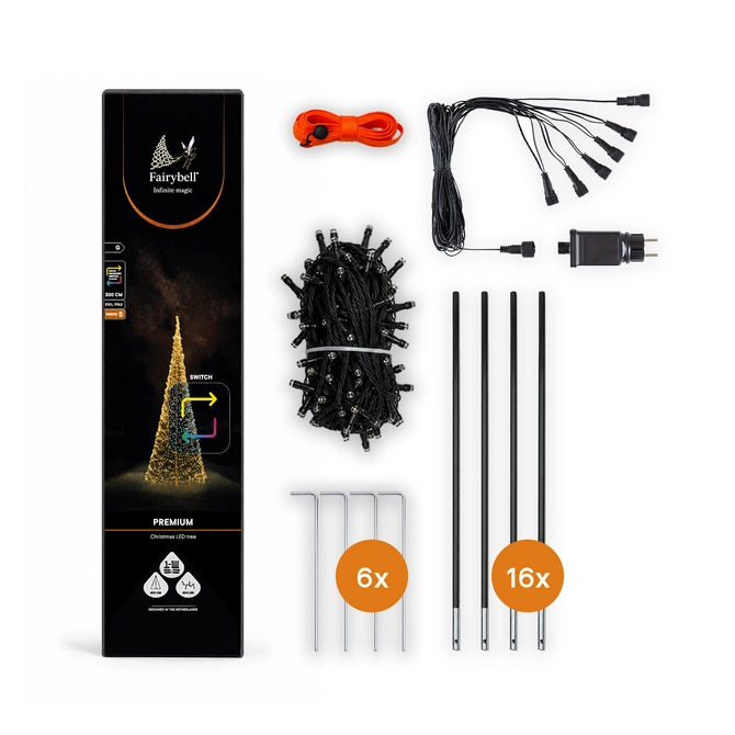 Fairybell Premium luminous switch 800cm 1536led verpakking, Fairybell, tuincentrumoutlet.com