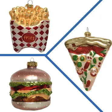 Fastfood set van 3 ornamenten, decoris, tuincentrumoutlet