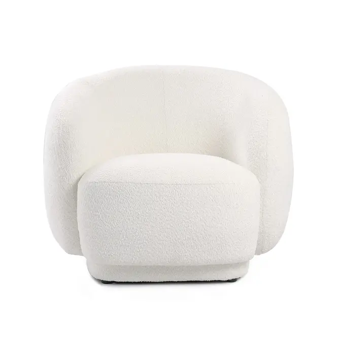 Fauteuil Aimee in stof Bouclé naturel voor, Kolony, tuincentrumoutlet