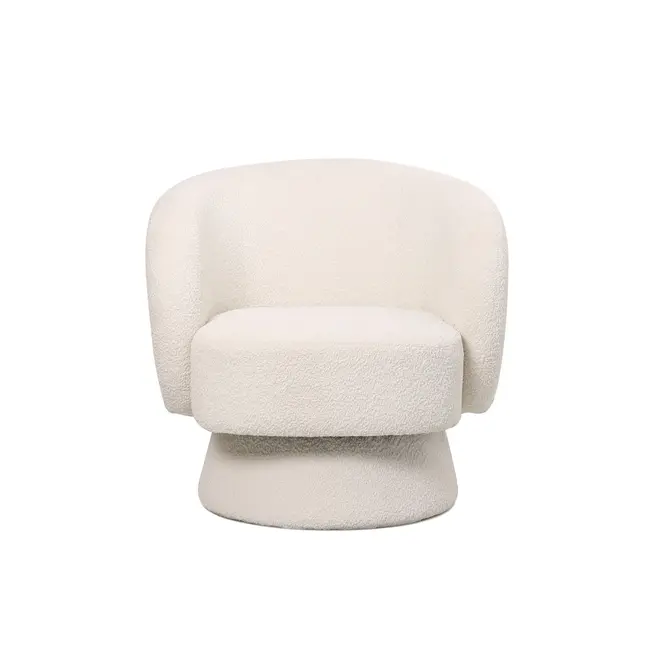 Draaifauteuil Esmee in stof Bouclé naturel voor, Kolony, tuincentrumoutlet