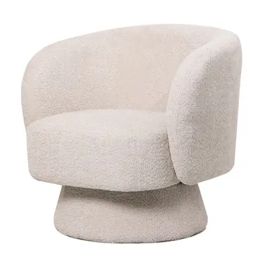 Draaifauteuil Esmee in stof Bouclé zand, Kolony, tuincentrumoutlet