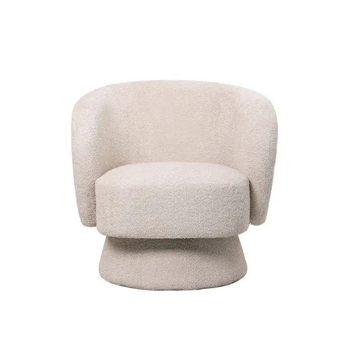 Draaifauteuil Esmee in stof Bouclé zand voor, Kolony, tuincentrumoutlet