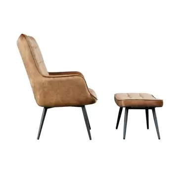 Fauteuil olle bruin stream + hocker www.tuincentrumoutlet.com