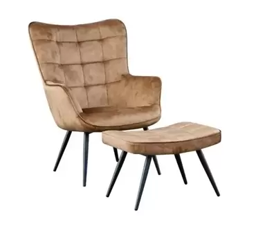 Fauteuil olle bruin stream + hocker 