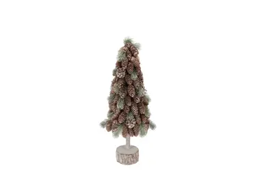 FESTIVE NATURE WHITE GREEN TREE PINE CONE 20X60CM, Daan Kromhout, tuincentrumoutlet.com
