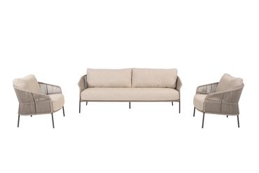 Florence loungeset 3-delig terre, 4 Seasons Outdoor, tuincentrumoutlet.com