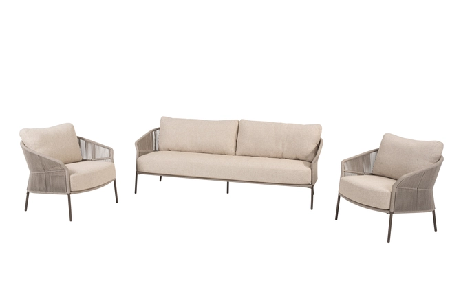 Florence loungeset 3-delig terre schuin, 4 Seasons Outdoor, tuincentrumoutlet.com