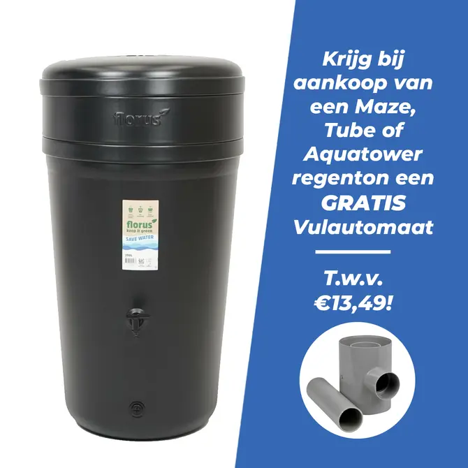 Florus Regenton 200l zwart actie label, Elho, tuincentrumoutlet