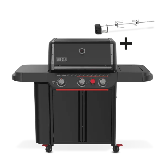 Gasbarbecue genesis e-330wr stealth met draaispit, Weber, tuincentrumoutlet.com